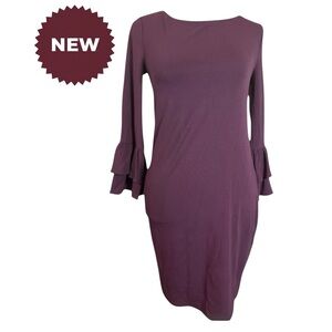 Active Seller! White House Black Market Plum Midi Dress Office Party XXS